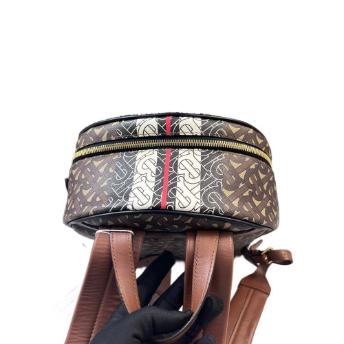 Burberry Backpack Mongram Calfskin Brown Black White