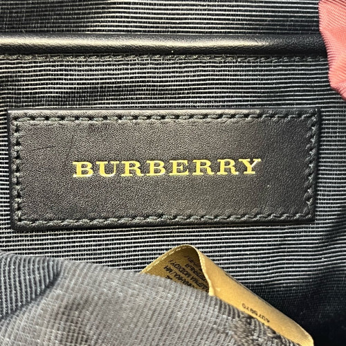 Burberry Small Rucksack Backpack Nylon Calfskin Dark Red Black