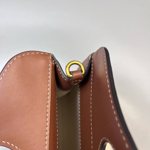 Burberry Mini Two Tone Pocket Bag Canvas Calfskin Beige Brown Burberry Mini Two Tone Pocket Bag Canvas Calfskin Beige Brown