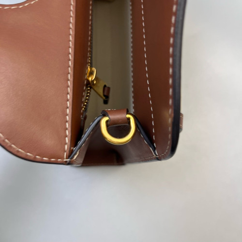 Burberry Mini Two Tone Pocket Bag Canvas Calfskin Beige Brown Burberry Mini Two Tone Pocket Bag Canvas Calfskin Beige Brown