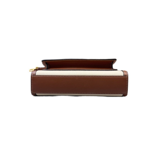 Burberry Mini Two Tone Pocket Bag Canvas Calfskin Beige Brown Burberry Mini Two Tone Pocket Bag Canvas Calfskin Beige Brown