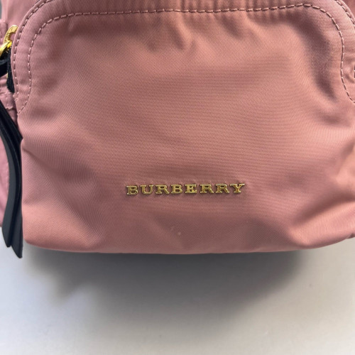 Burberry Small Rucksack Backpack Nylon Calfskin New Rosette Black