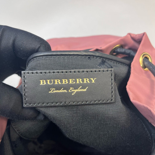 Burberry Small Rucksack Backpack Nylon Calfskin New Rosette Black