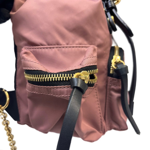 Burberry Small Rucksack Backpack Nylon Calfskin New Rosette Black