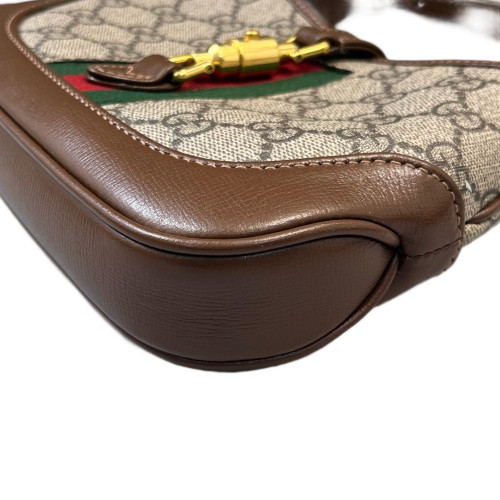 Gucci Mini Jackie 1961 Hobo GG Supreme Monogram Beige Brown Green