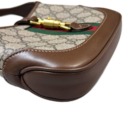 Gucci Mini Jackie 1961 Hobo GG Supreme Monogram Beige Brown Green