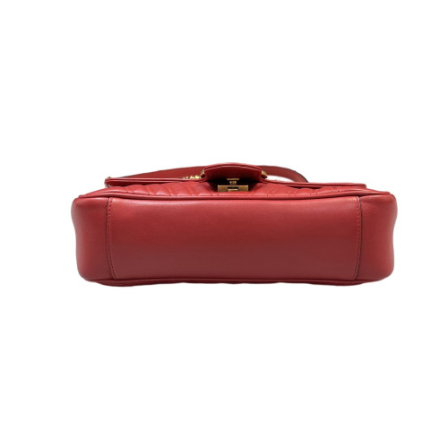 Gucci Chevron Small GG Marmont Calfskin Red
