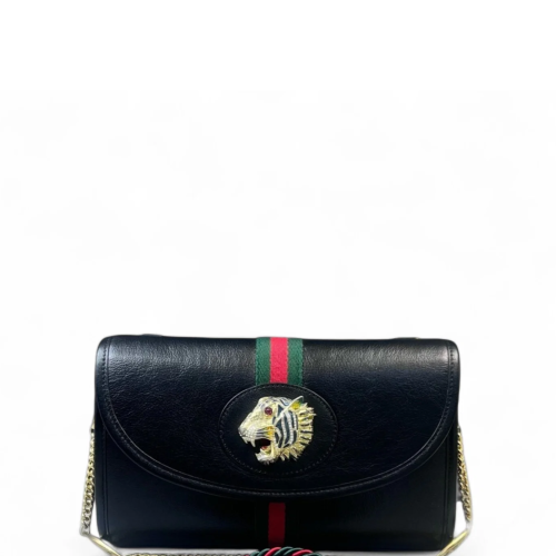 Gucci Small Rajah Shoulder Bag Calfskin Black