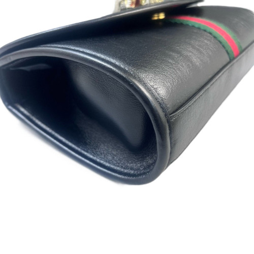Gucci Small Rajah Shoulder Bag Calfskin Black