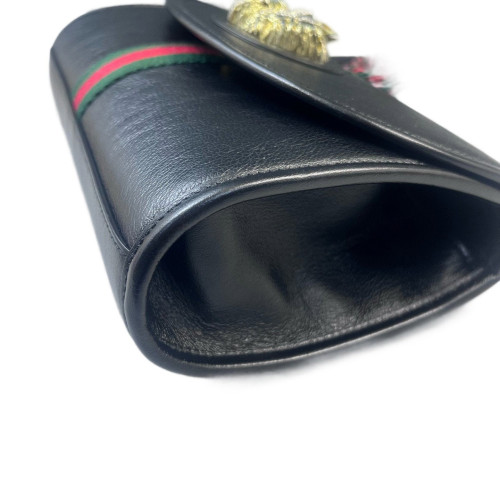 Gucci Small Rajah Shoulder Bag Calfskin Black
