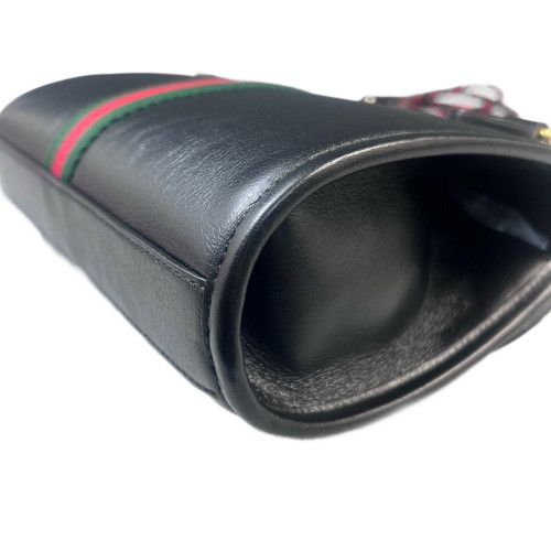 Gucci Small Rajah Shoulder Bag Calfskin Black