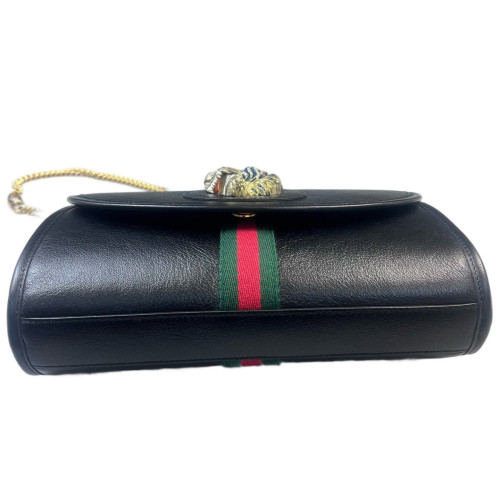 Gucci Small Rajah Shoulder Bag Calfskin Black