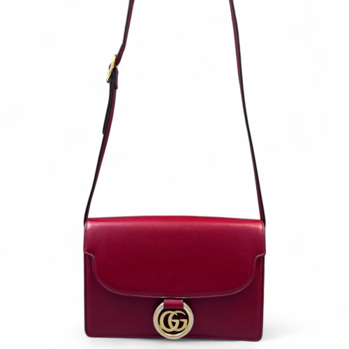 Gucci Shoulder Bag Calfskin Red