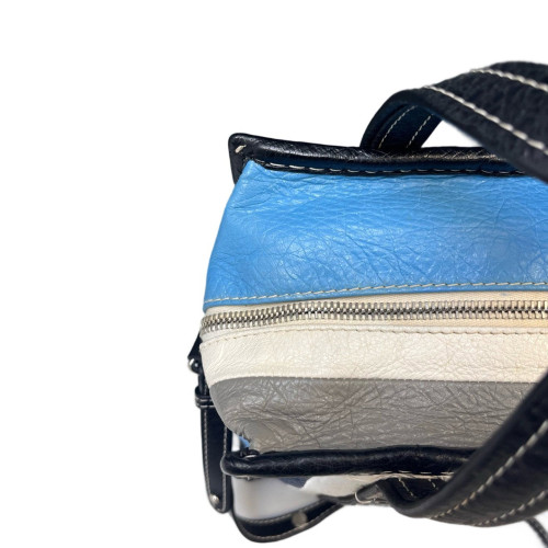 Balenciaga Xs Bazar Shopper Tote Arena Lambskin Black Blue White