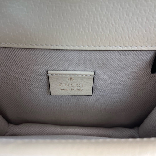 Gucci Crystal Embellished Mini Dionysus Grained Calfskin White