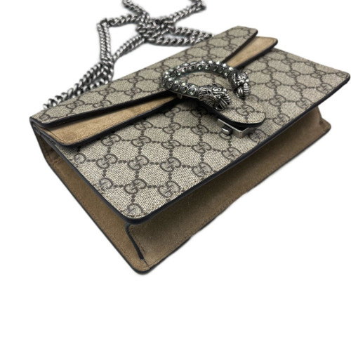 Gucci Crystal Small Dionysus GG Supreme Monogram Camel
