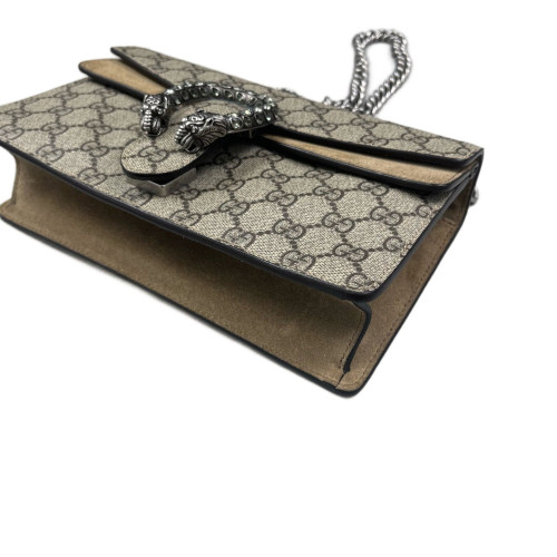Gucci Crystal Small Dionysus GG Supreme Monogram Camel
