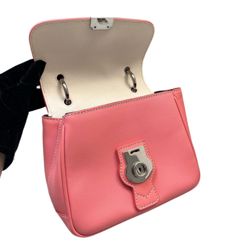 Burberry Small DK88 Calfskin White Pink