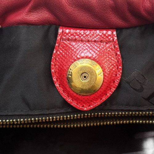 Burberry Shoulder Bag Calfskin Red
