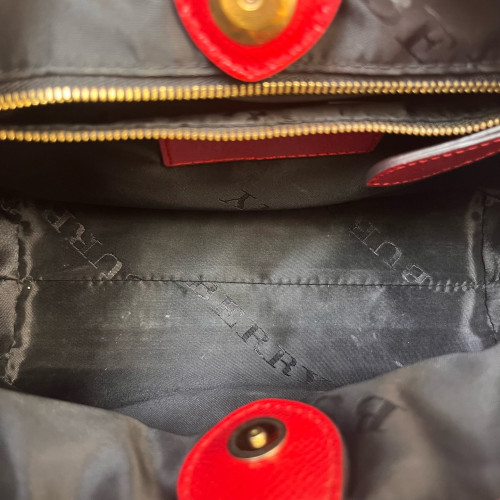 Burberry Shoulder Bag Calfskin Red