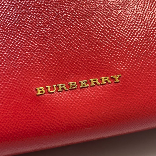 Burberry Shoulder Bag Calfskin Red