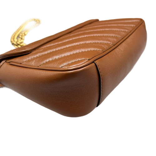 Gucci Mini GG Marmont Calfskin Tan