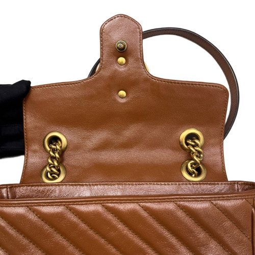 Gucci Mini GG Marmont Calfskin Tan