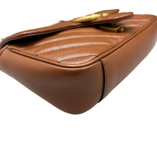 Gucci Mini GG Marmont Calfskin Tan