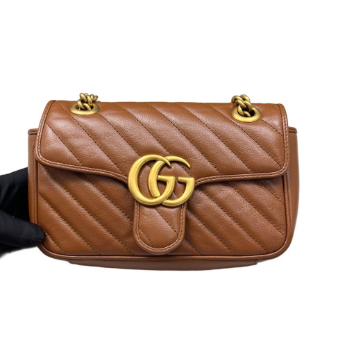 Gucci Mini GG Marmont Calfskin Tan