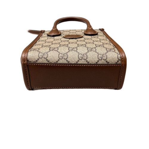 Gucci Mini Interlocking G Tote GG Monogram Beige Brown Gucci Mini Interlocking G Tote GG Monogram Beige Brown