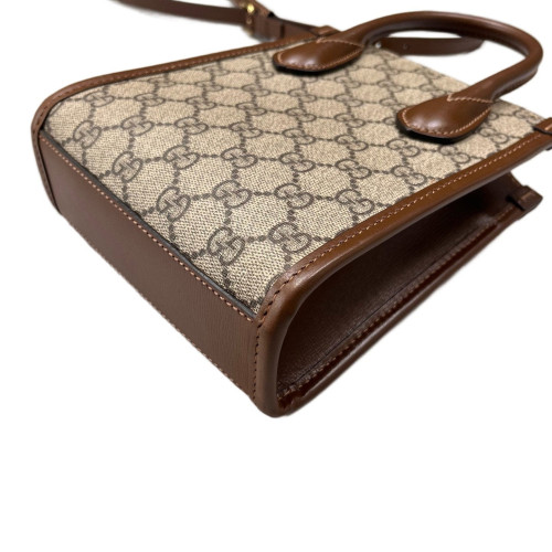 Gucci Mini Interlocking G Tote GG Monogram Beige Brown Gucci Mini Interlocking G Tote GG Monogram Beige Brown