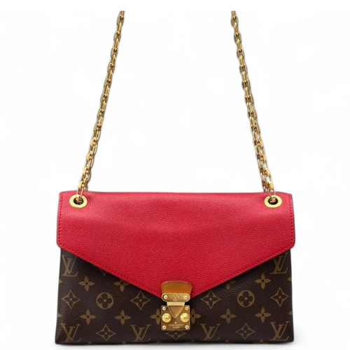 Louis Vuitton Pallas Chain Monogram Red Brown