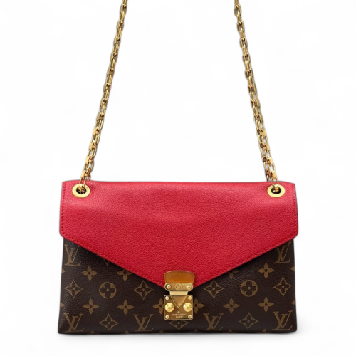 Louis Vuitton Pallas Chain Monogram Red Brown