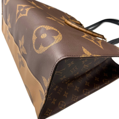 Louis Vuitton Onthego GM Reverse Monogram Giant Black Brown Louis Vuitton Onthego GM Reverse Monogram Giant Black Brown