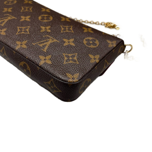 Louis Vuitton Pochette Felicie Chain Wallet Monogram Brown Magenta