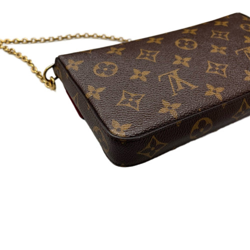 Louis Vuitton Pochette Felicie Chain Wallet Monogram Brown Magenta