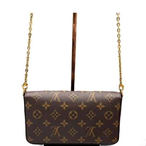 Louis Vuitton Pochette Felicie Chain Wallet Monogram Brown Magenta