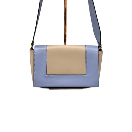 Celine Medium Frame Shoulder Bag Calfskin Dusty Blue Beige