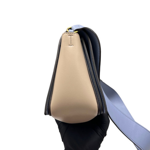 Celine Medium Frame Shoulder Bag Calfskin Dusty Blue Beige