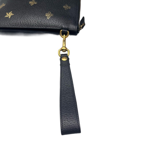 Gucci Clutch Grained Calfskin Black Gold