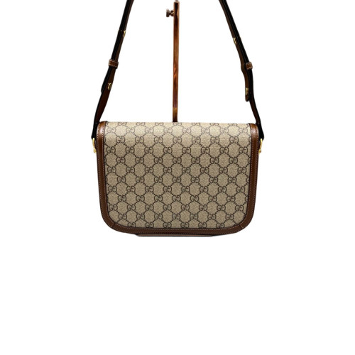 Gucci Small Horsebit 1955 GG Supreme Monogram Beige Brown