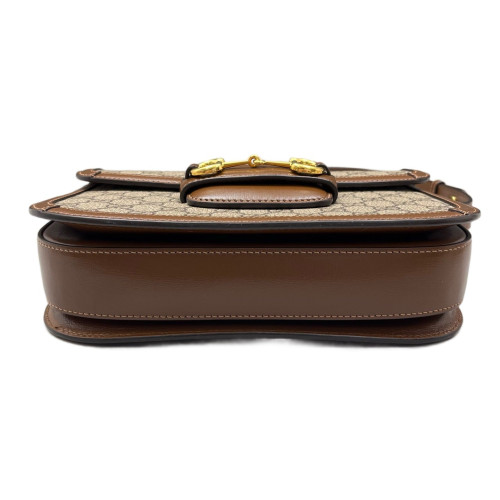 Gucci Small Horsebit 1955 GG Supreme Monogram Beige Brown