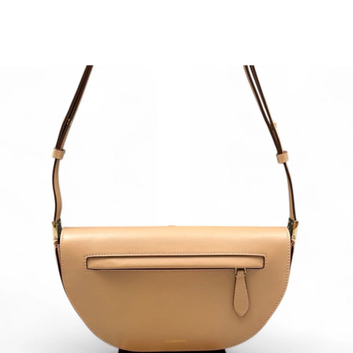 Burberry Small Chain Olympia Shoulder Bag Smooth Calfskin Natural Tan