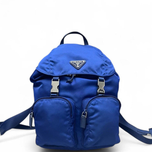 Prada Backpack Tessuto Nylon Calfskin Blue