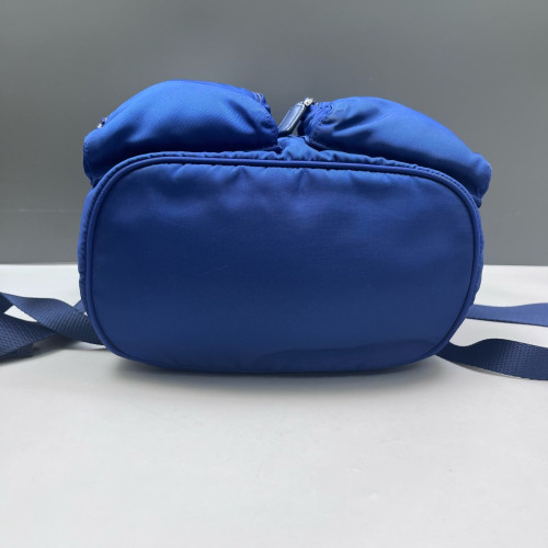 Prada Backpack Tessuto Nylon Calfskin Blue