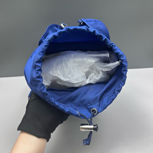 Prada Backpack Tessuto Nylon Calfskin Blue