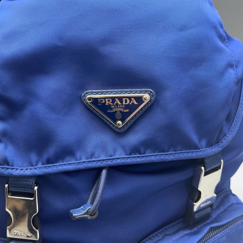 Prada Backpack Tessuto Nylon Calfskin Blue