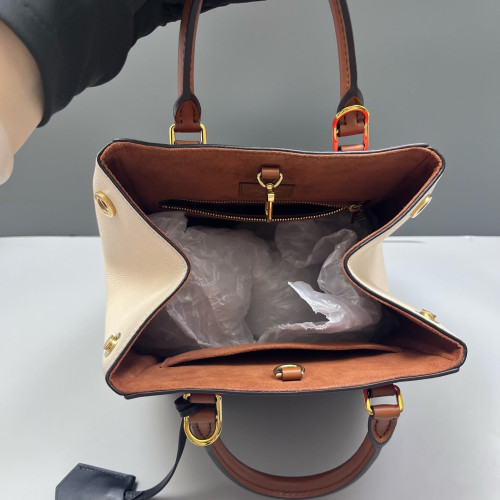 Louis Vuitton Fold Tote PM Monogram Calfskin Red White Brown