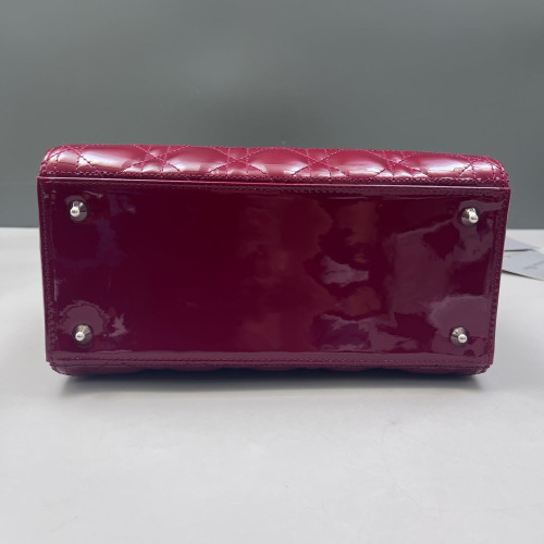 Dior Medium Lady Dior Patent Calfskin Red