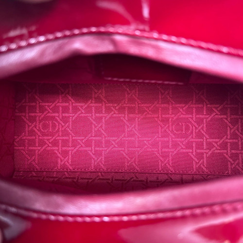 Dior Medium Lady Dior Patent Calfskin Red